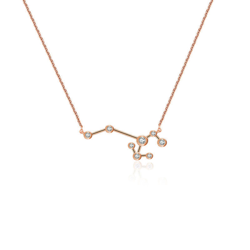 Sagittarius Zodiac Constellation Necklace 18k Gold & Diamond - Genevieve Collection