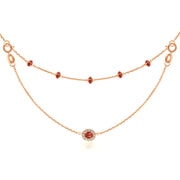 18k Gold 2 Ways By The Yard Ruby Bead Necklace - Genevieve Collection