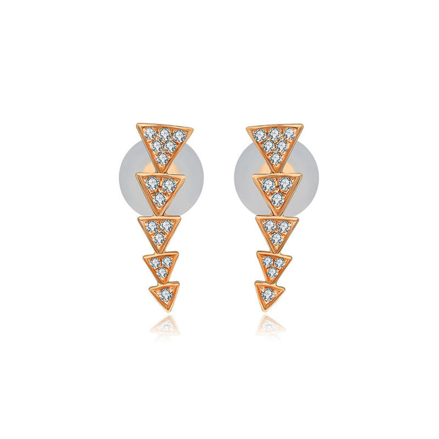 18k Gold Link Arrow Diamond Earring - Genevieve Collection
