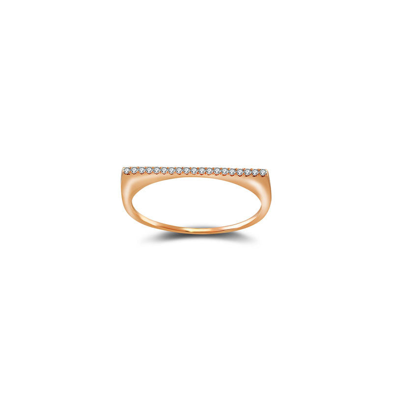 18k Gold Line Diamond Ring - Genevieve Collection