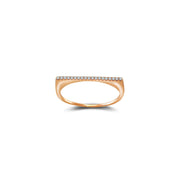18k Gold Line Diamond Ring - Genevieve Collection
