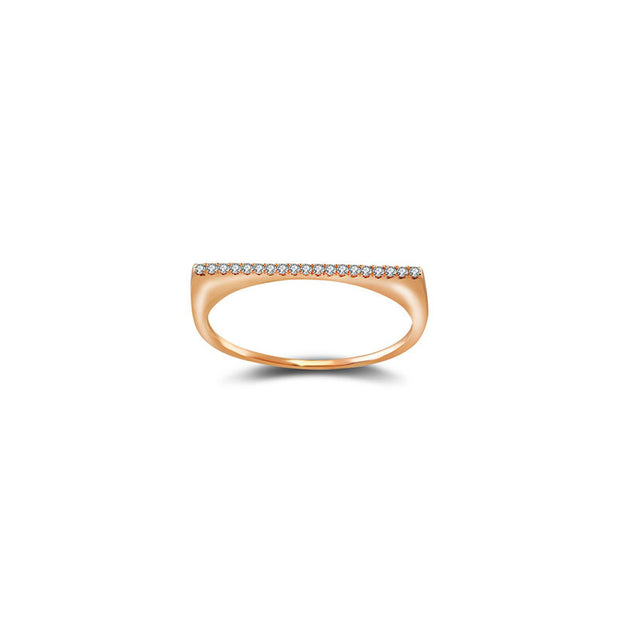 18k Gold Line Diamond Ring - Genevieve Collection