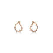 18k Gold Drop Shape Diamond Stud Earring - Genevieve Collection