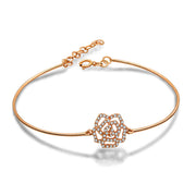 18k Gold Diamond Rose Bangle - Genevieve Collection