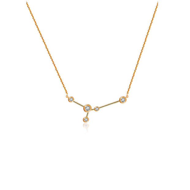 Cancer Zodiac Constellation Necklace 18k Gold & Diamond - Genevieve Collection