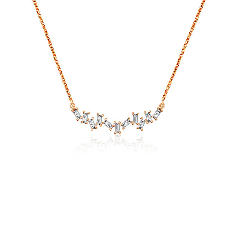 18k Gold Irregular Shape Diamond Necklace - Genevieve Collection