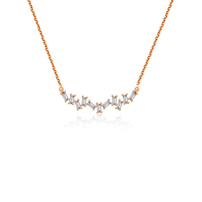18k Gold Irregular Shape Diamond Necklace - Genevieve Collection