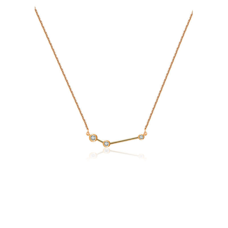 Aries Zodiac Constellation Necklace 18k Gold & Diamond - Genevieve Collection