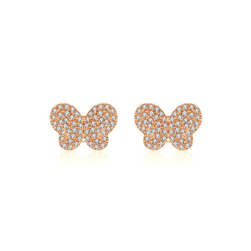 18k Gold Butterfly Shape Diamond Earring - Genevieve Collection