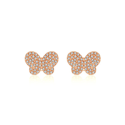 18k Gold Butterfly Shape Diamond Earring - Genevieve Collection