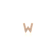 18k Gold Initial Letter "W" Diamond Pendant - Genevieve Collection