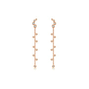 18k Gold Round Pattern Dangle Diamond Earring - Genevieve Collection
