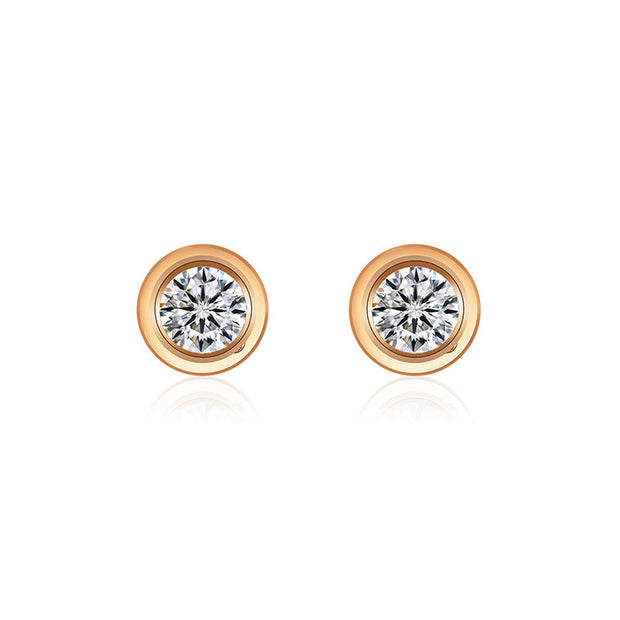 18k Gold Single Diamond Stud Earring - Genevieve Collection