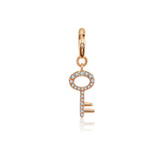 18k Gold Key Shape Diamond Charms - Genevieve Collection