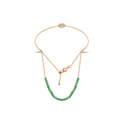 18k Gold Emerald Beaded Bracelet with Diamond Bangle - Genevieve Collection