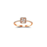18k Gold Rectangle Shaped Diamond Ring - Genevieve Collection