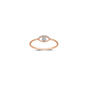 18k Gold Eye Shape Diamond Ring - Genevieve Collection