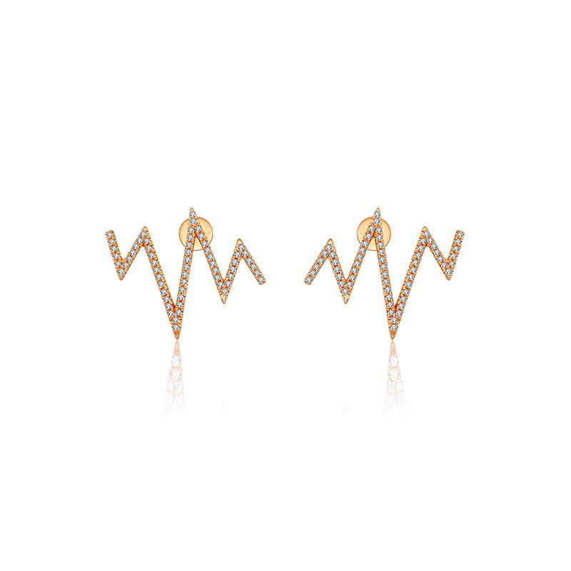 18k Gold Heartbeat Diamond Earring - Genevieve Collection