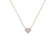 18k Gold Heart Shape Diamond Necklace - Genevieve Collection