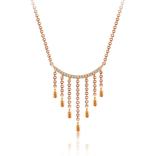 18k Gold Gold and Diamond Threads Diamond Necklace - Genevieve Collection