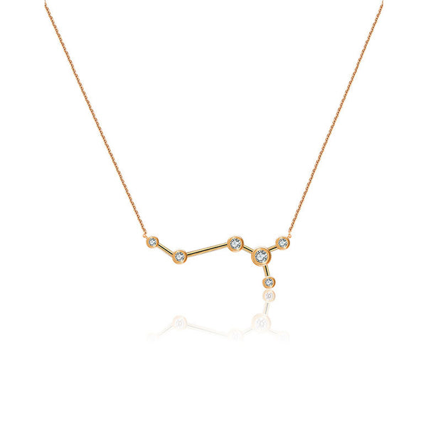 Scorpio Zodiac Constellation Necklace 18k Gold & Diamond - Genevieve Collection