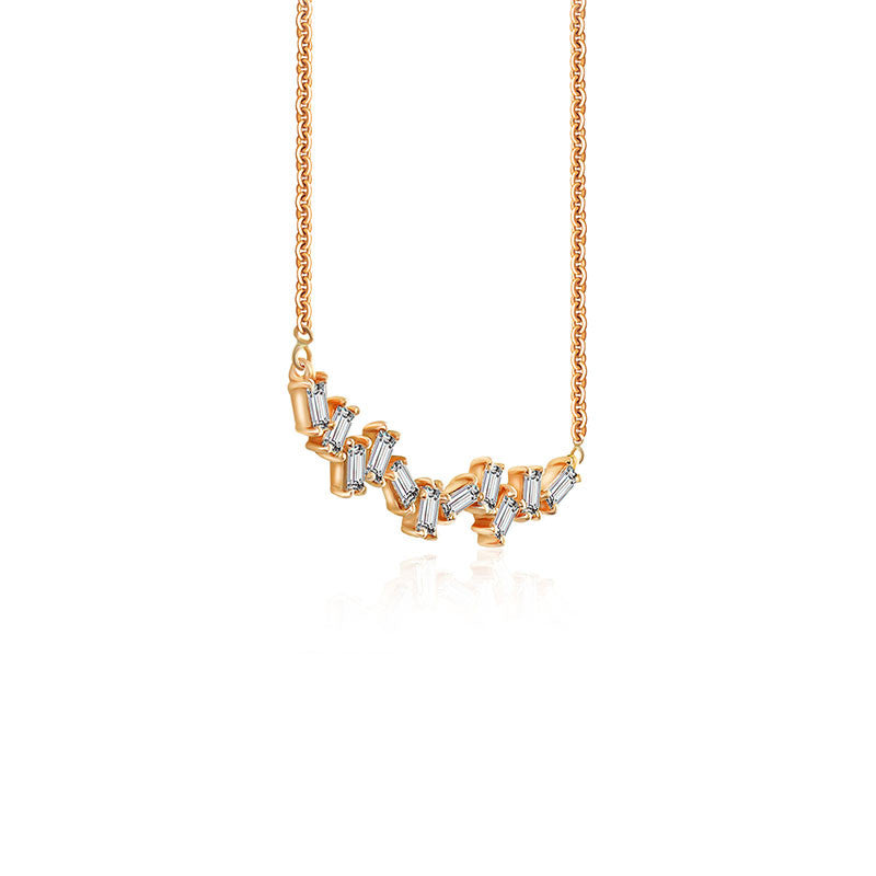 18k Gold Irregular Shape Diamond Necklace - Genevieve Collection