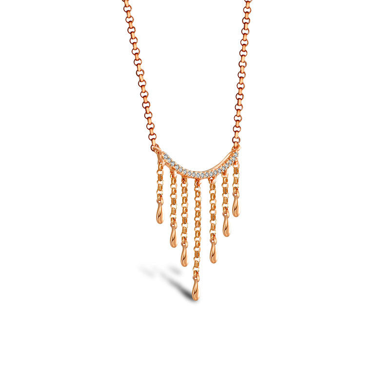 18k Gold Gold and Diamond Threads Diamond Necklace - Genevieve Collection