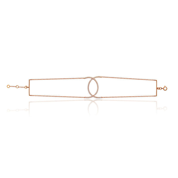 18k Gold Connected Curve Diamond Bracelet - Genevieve Collection