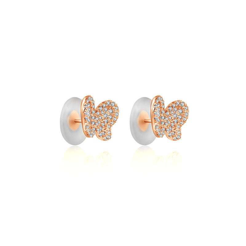 18k Gold Butterfly Shape Diamond Earring - Genevieve Collection