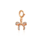 18k Gold Ribbon Bow Diamond Charms - Genevieve Collection