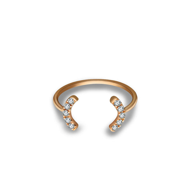 18k Gold Bracket Diamond Midi / Pinky Ring