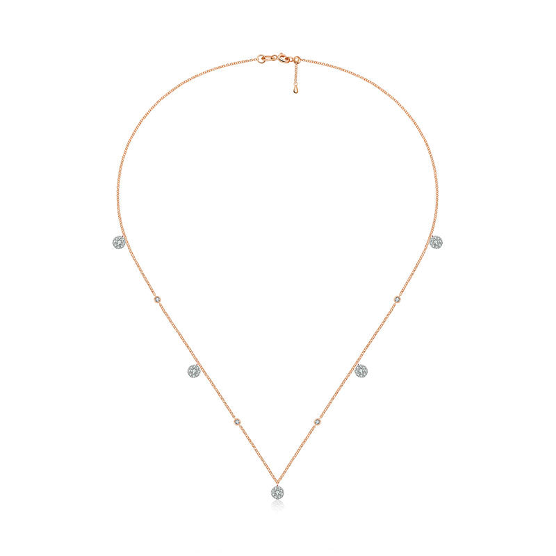 18k Gold Round Shape Diamond Necklace / Choker - Genevieve Collection