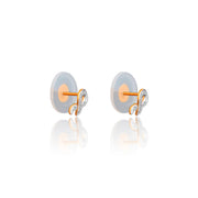 18k Gold Ribbon Stud Diamond Earring - Genevieve Collection