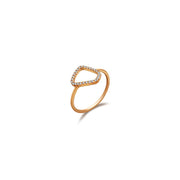 18k Gold Hollow Stone Shape Diamond Ring - Genevieve Collection