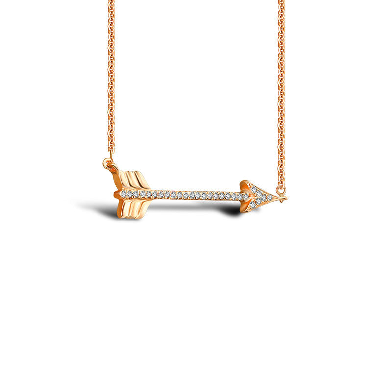 18k Gold Arrow Diamond Necklace - Genevieve Collection