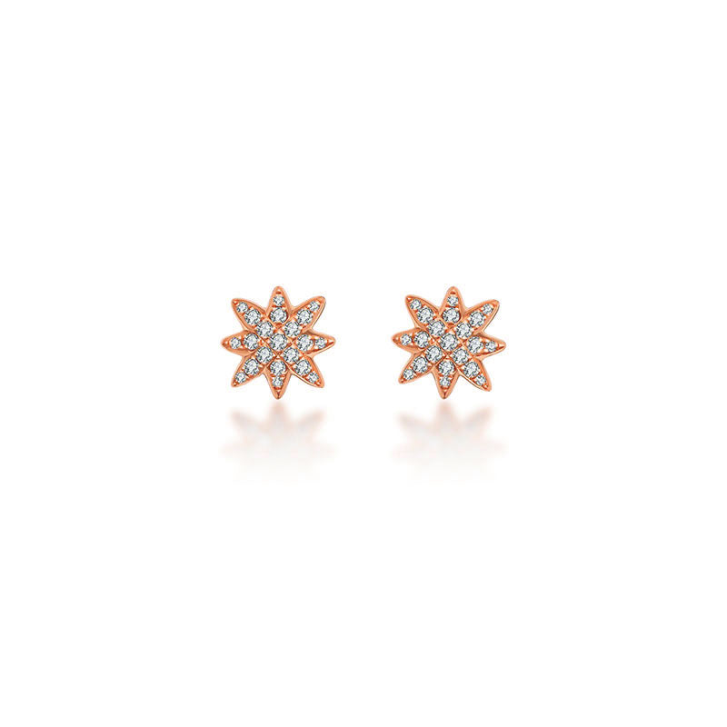 18k Gold Star Diamond Earring - Genevieve Collection