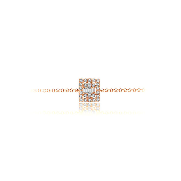 18k Gold Square-Shaped Adjustable Diamond Bracelet - Genevieve Collection
