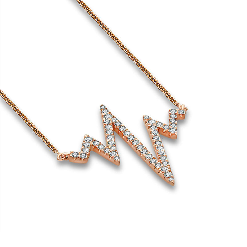 18k Gold Heartbeat Diamond Necklace - Genevieve Collection