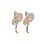 18k Gold Snake Shape Diamond Earring - Genevieve Collection