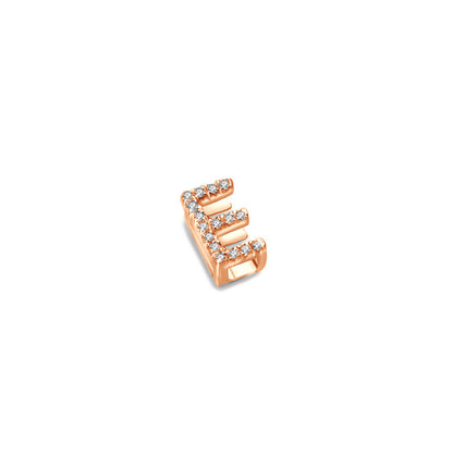 18k Gold Initial Letter "E" Diamond Pendant - Genevieve Collection