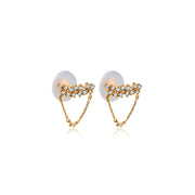 18k Gold Irregular Shape Chain Diamond Earring - Genevieve Collection