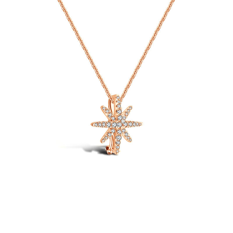 18k Gold 2 ways Star Diamond Necklace - Genevieve Collection