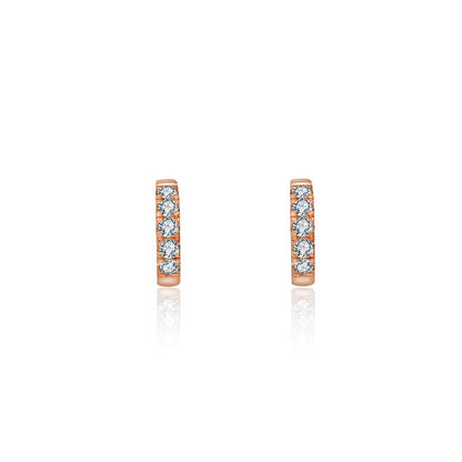 18k Gold Hoop Diamond Earring - Genevieve Collection