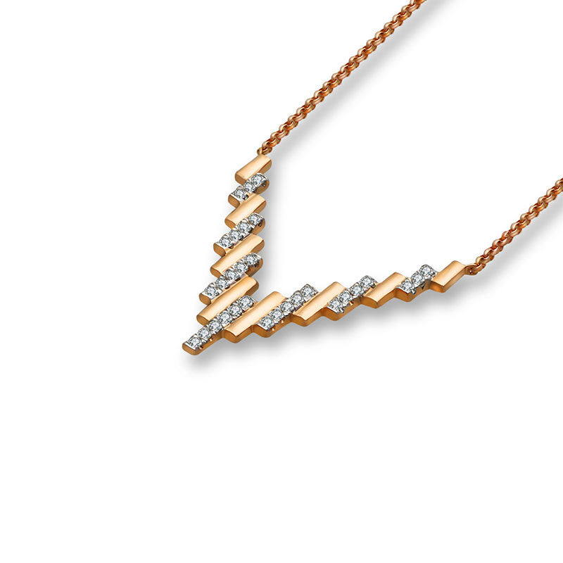 18k Gold Multi Rectangle Diamond Necklace - Genevieve Collection