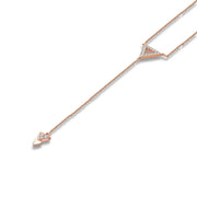 18k Gold Hollow Triangle Dangling Diamond Necklace - Genevieve Collection