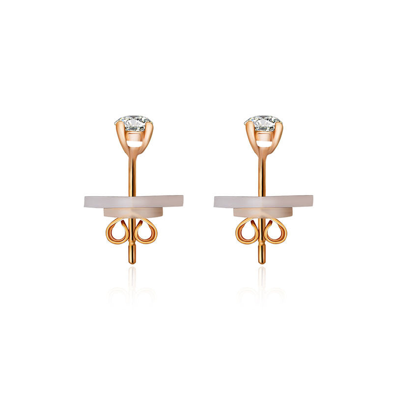 18k Gold Diamond Stud Earring - Genevieve Collection