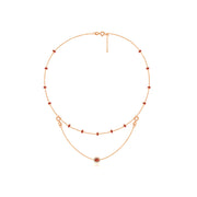 18k Gold 2 Ways By The Yard Ruby Bead Necklace - Genevieve Collection