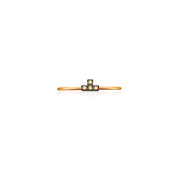 18k Gold Tetris T-Block Diamond Ring With Rose Gold - Genevieve Collection
