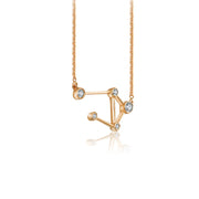 Libra Zodiac Constellation Necklace 18k Gold & Diamond - Genevieve Collection