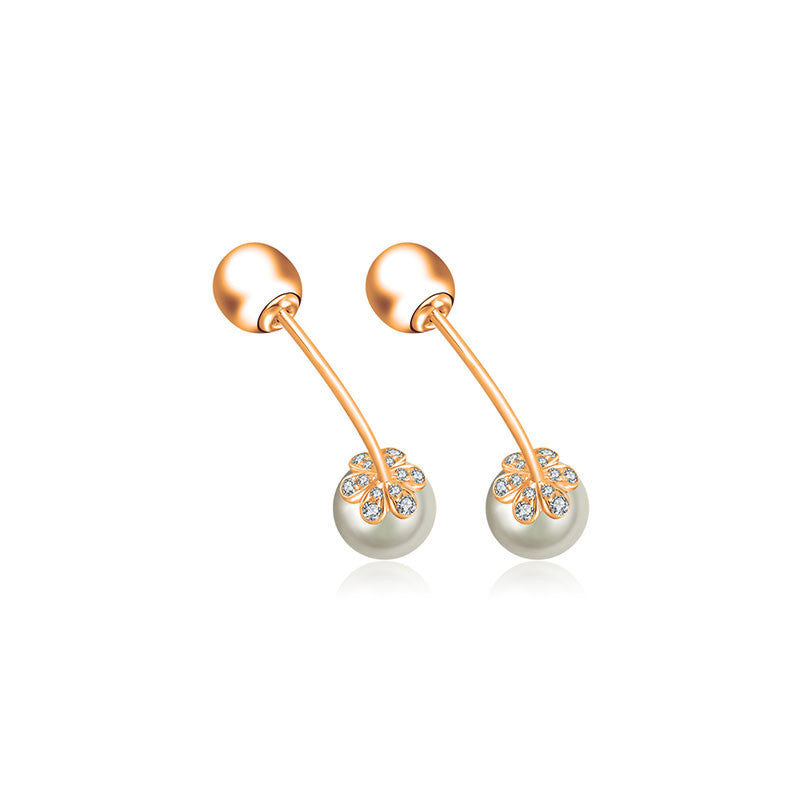 18k Gold 2 Ways Pearl Diamond Earring - Genevieve Collection